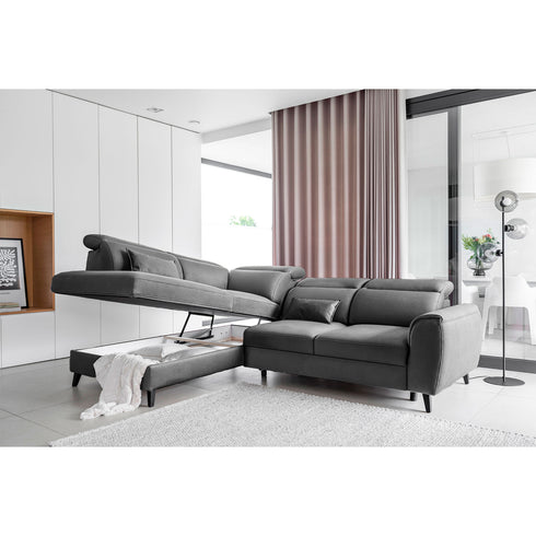 Rohová rozkládací sedací souprava do L ALINA