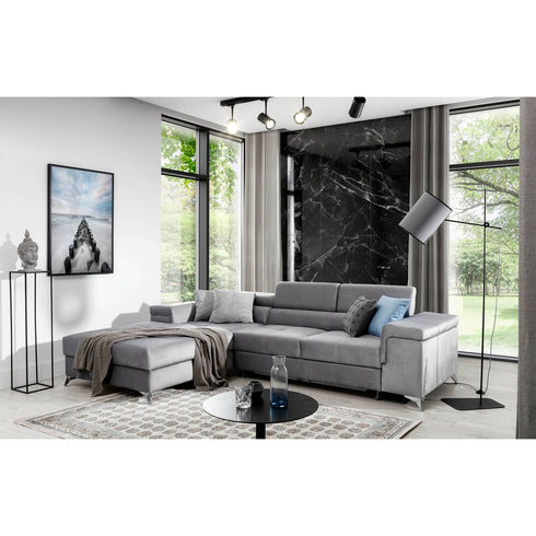 Rohová rozkládací sedací souprava do L EMINE