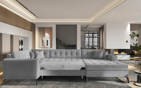 Rohová rozkládací sedací souprava do U VINNIE