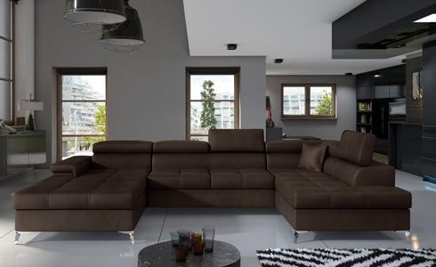 Rohová rozkládací sedací souprava do U DORA