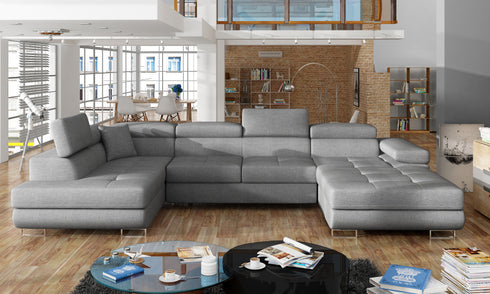 Rohová rozkládací sedací souprava do U AISHA