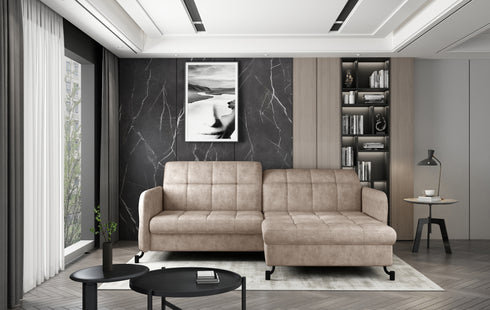 Rohová rozkládací sedací souprava do L SELINA