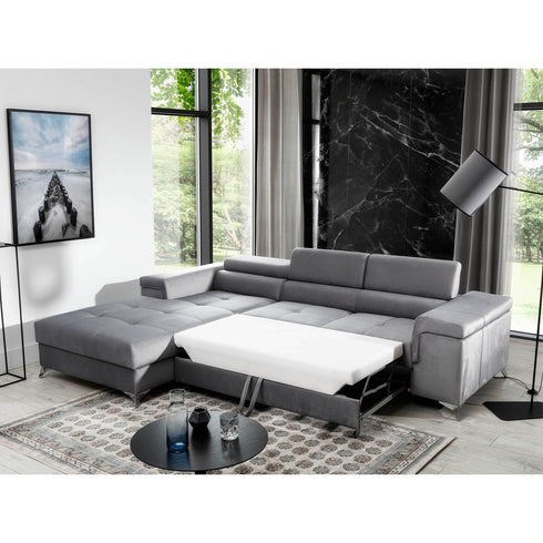 Rohová rozkládací sedací souprava do L EMINE