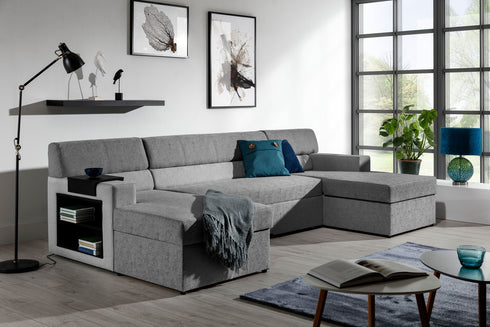 Rohová rozkládací sedací souprava do U ELINE