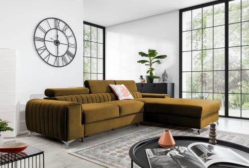 Rohová rozkládací sedací souprava do L TANIA