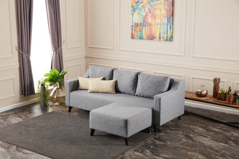 Rohová rozkládací sedací souprava s podnožkou Valza