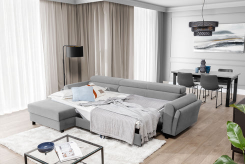 Rohová rozkládací sedací souprava do L JUTTA