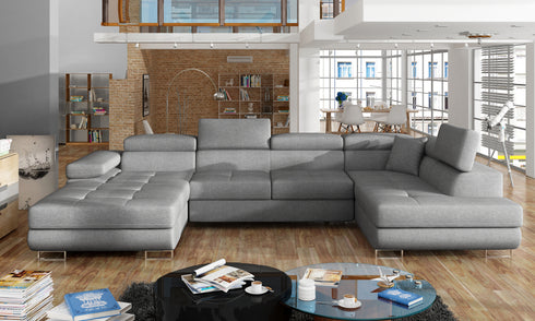 Rohová rozkládací sedací souprava do U AISHA