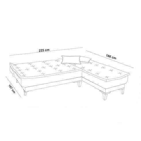 Rohová rozkládací sedací souprava Mikea