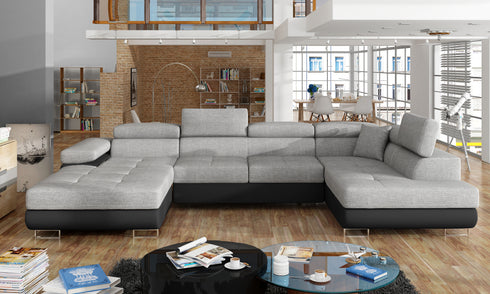 Rohová rozkládací sedací souprava do U AISHA