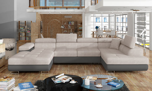 Rohová rozkládací sedací souprava do U AISHA