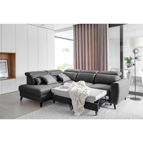 Rohová rozkládací sedací souprava do L ALINA